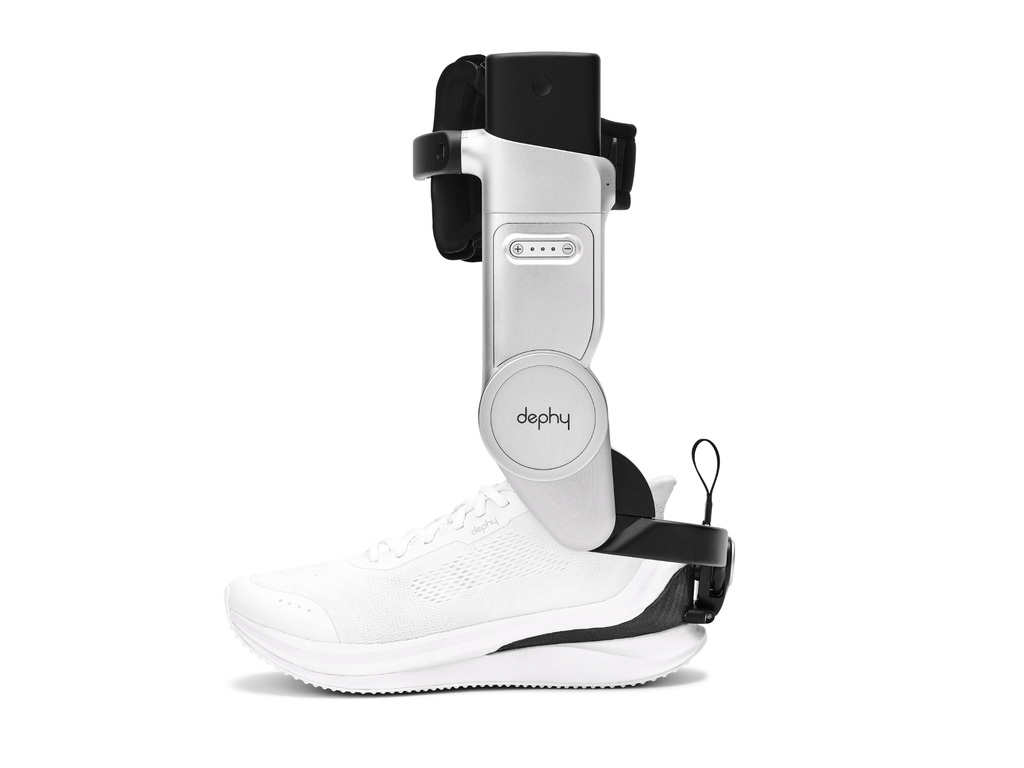 White shoe with Sidekick device on a white background